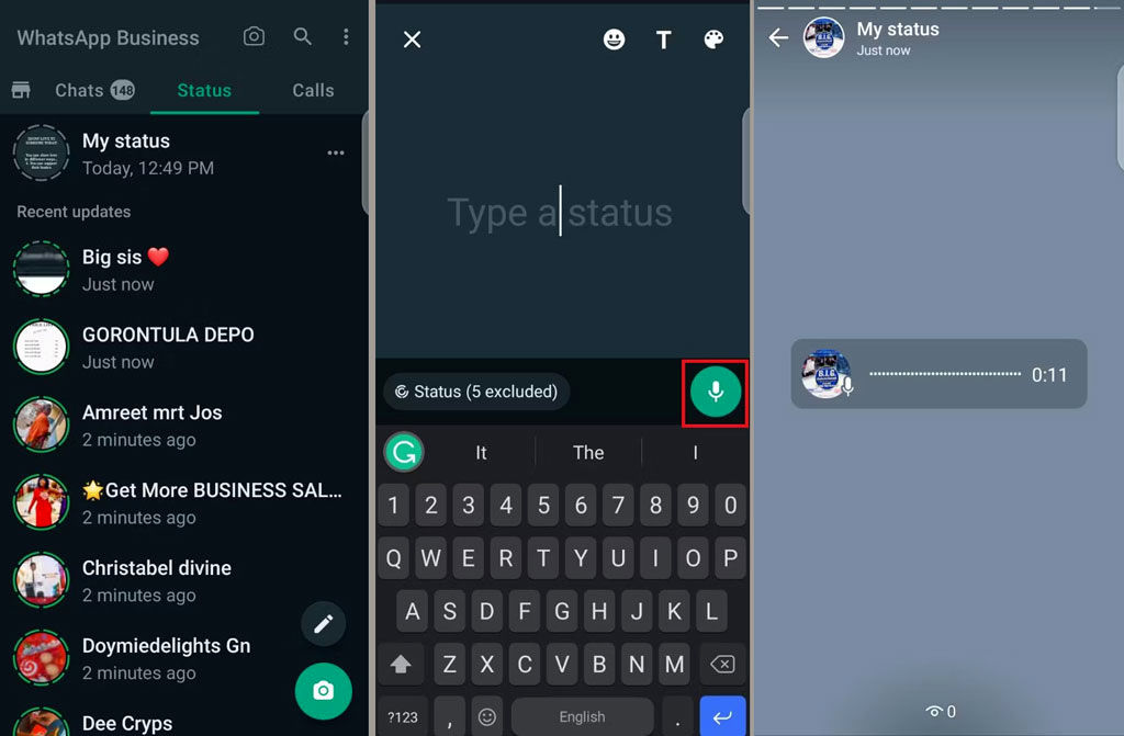 استاتوس صوتی واتس‌اپ