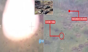 اولین تصاویر استفاده روسیه از تانک انتحاری در اوکراین