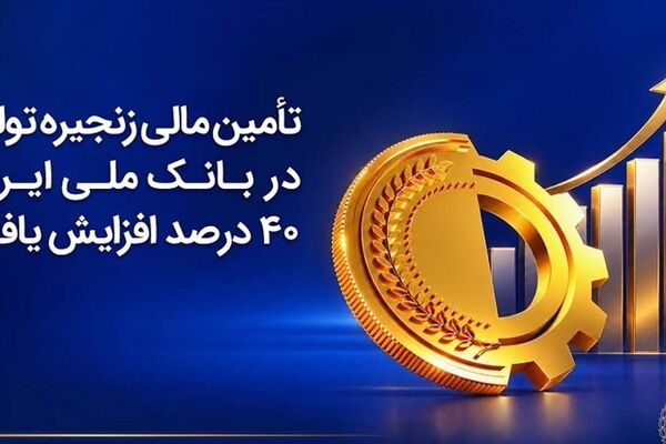 تأمین مالی زنجیره تولید در بانک ملی ایران ۴۰درصد افزایش یافت